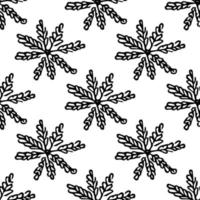 nahtloses Muster mit Schneeflocken auf weißem Hintergrund vektor