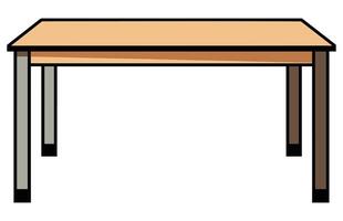 trä- tabell isolerat illustration, tabell trä- Hem modern dekoration möbel vektor