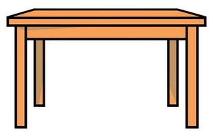 hölzern Tabelle isoliert Illustration, Tabelle hölzern Zuhause modern Dekoration Möbel Vektor