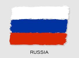 ryska flagga borsta stroke design. nationell flagga av ryssland vektor