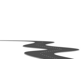 Fahrweg in die Zukunft. Asphaltstraße isoliert auf weißem Hintergrund. Symbole Weg zum Ziel des Endpunktes. Weg bedeuten erfolgreiche Geschäftsplanung werbe- und präsentstation vektor