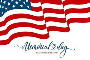 Memorial Day Banner, Website oder Newsletter-Header. Hintergrund mit amerikanischer Nationalflagge. Vereinigte Staaten von Amerika Urlaub. vektor