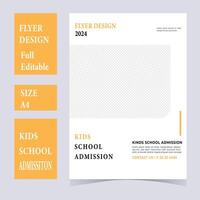 flygblad broschyr mall för barn tillbaka till skola utbildning antagning layout design vektor