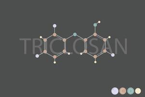 Triclosan molekular Skelett- chemisch Formel vektor