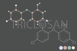 triclosan molekyl skelett- kemisk formel vektor