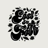 eid Mubarak islamisch Typografie Design. Vektor Kalligraphie isoliert auf Weiß Hintergrund eid al fitr Mubarak zum Ihre Design