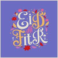 eid mubarak islamic typografi design. vektor kalligrafi isolerat på vit bakgrund eid al fitr mubarak för din design