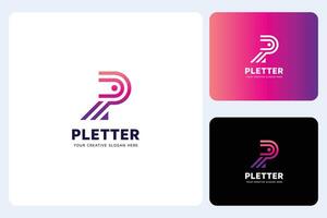 p Brief Logo Design Vorlage vektor