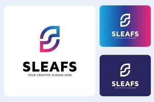 s Brief Blatt Logo Design Vorlage vektor