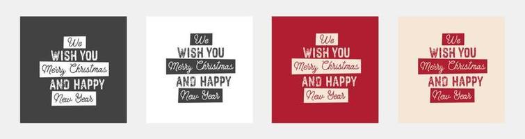 Frohe Weihnachten und ein glückliches neues Jahr-Schriftzug-Vorlage. Feiertagsgrußkarte oder -einladung. für Poster, T-Shirt-Designs, Urlaubskleidung, Verpackungen, Grußkarten. vektor