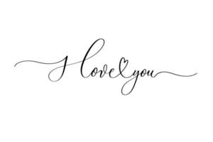 Ich liebe dich - handschriftliche Inschrift auf weißem Hintergrund. Valentinstag-Design. vektor