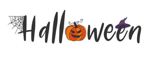 Halloween Hand Schriftzug Text Banner Vektor. vektor