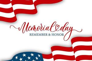 Memorial Day Banner, Website oder Newsletter-Header. Hintergrund mit amerikanischer Nationalflagge. Vereinigte Staaten von Amerika Urlaub. vektor