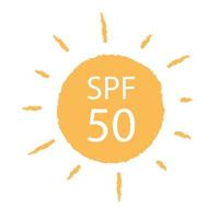 SPF-Sonnenschutz-Icon-Design. UV-Symbol. spf sonnenzeichen. ultraviolette Strahlenstrahlung. vektor