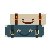 ikoner bagage. platt stil sommar resa resväska. resväskor och ryggsäckar. vektor illustration Semester.