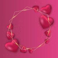 Valentinstag Verkauf Hintergrund mit realistischen 3D-Herzen. für Tapeten, Flyer, Einladungen, Poster, Broschüren, Banner. vektor
