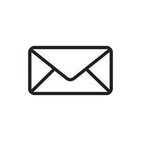 Email Symbol. schwarz Gliederung Email Symbol auf Weiß Hintergrund. Vektor Illustration