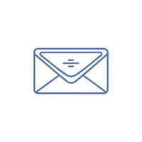 Email Symbol. Gliederung Farbe Email Symbol auf Weiß Hintergrund. Vektor Illustration