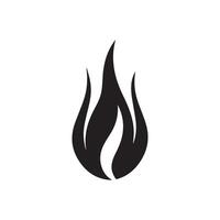 Feuer Symbol. schwarz Feuer Flamme Symbol auf Weiß Hintergrund. Vektor Illustration