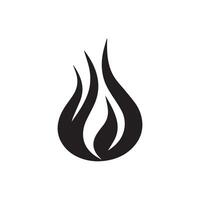 Feuer Symbol. schwarz Feuer Flamme Symbol auf Weiß Hintergrund. Vektor Illustration