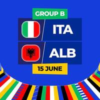 Italien vs. Albanien Fußball 2024 Spiel gegen. 2024 Gruppe Bühne Meisterschaft Spiel gegen Teams Intro Sport Hintergrund, Meisterschaft Wettbewerb vektor
