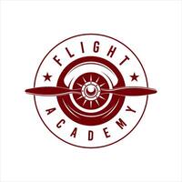 Jahrgang Stil Flug Akademie Emblem Illustration vektor