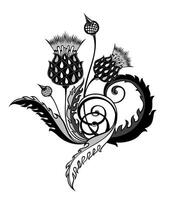 Artischocke Symbol, Blumen- dekorativ Element zum Muster, Ornamente, Vektor Illustration mit schwarz Tinte Kontur Linien isoliert auf ein Weiß Hintergrund im ein Gekritzel und Hand gezeichnet Stil