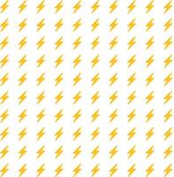 sömlös mönster med gul blixt- eller åska bultar på vit bakgrund vektor illustration