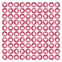 röd cirkulär hjärtan sömlös mönster design med vit bakgrund vektor illustration