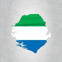 sierra leona karte mit flagge vektor