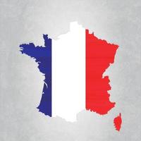 Frankreich-Karte mit Flagge vektor