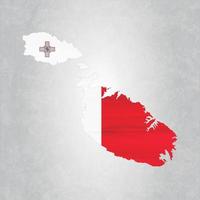 Malta-Karte mit Flagge vektor