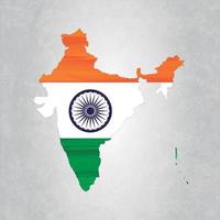 Indien karta med flagga vektor