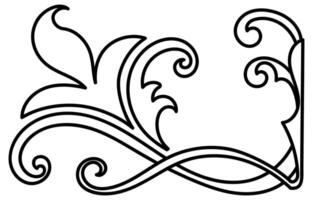 dünn Linie Jahrgang Ecke. mittelalterlich Zeitraum von das viktorianisch Dynastie. schick schwarz Monogramm Rahmen Design Element abstrakt Symbol Sammlung Blume einfach Symbol vektor