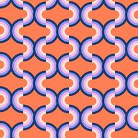 70-80-tal trippy häftig sömlös mönster. psychedelic geometrisk årgång tapet tillverkad med bågar, platt illustration vektor