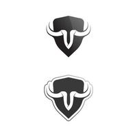 tjur och buffelhuvud ko djur maskot logo design vektor för sport horn buffalo djur däggdjur huvud logotyp vild matador