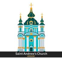 st Andreas Kirche im Kiew, Ukraine. Illustration vektor