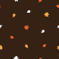 Hand gezeichnet süß Herbst nahtlos Muster mit Wald Blätter. eben Halloween und das Erntedankfest drucken Design im Gekritzel Stil. wiederholt Hintergrund fallen Ernte Verpackung oder Hintergrund. vektor