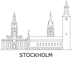 Stockholm Stadt Linie zeichnen vektor