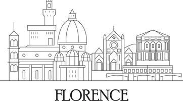 Florenz Stadt Linie zeichnen vektor