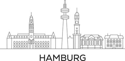 hamburg stad linje dra vektor
