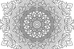 Mandala Färbung Seite zum Kinder und Erwachsene Seite zum Entspannung und Meditation. kreisförmig Muster. dekorativ Ornament ethnisch orientalisch Stil. Linie Kunst Zeichnung Färbung Buchseite. Illustration vektor