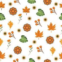 kreativ Blätter und Blumen- Muster vektor