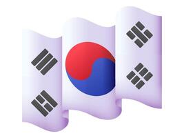 Universal- 3d winken Flagge im das Wind National Symbol zum Land und Region im das weltweit vektor