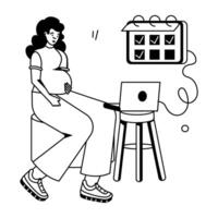 graviditet aktiviteter platt ikoner vektor