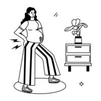 Schwangerschaft Aktivitäten eben Symbole vektor