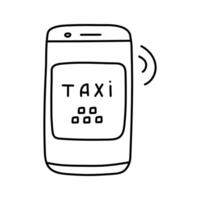 taxi symbol i klotter stil. vektor
