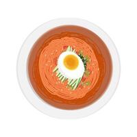 Illustration Logo oben Aussicht bibim Guksu Koreanisch würzig kalt Nudeln vektor