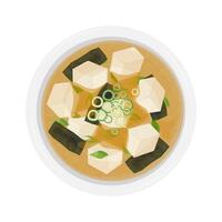 Illustration Logo oben Aussicht japanisch Küche Miso Suppe vektor