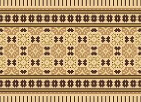 Pixel amerikanisch ethnisch einheimisch Muster.traditionell Navajo, Azteken, Apache, Südwesten und Mexikaner Stil Stoff Muster.abstrakt Motive Musterdesign zum Stoff, Kleidung, Decke, Teppich, gewebt, Wickeltuch, vektor